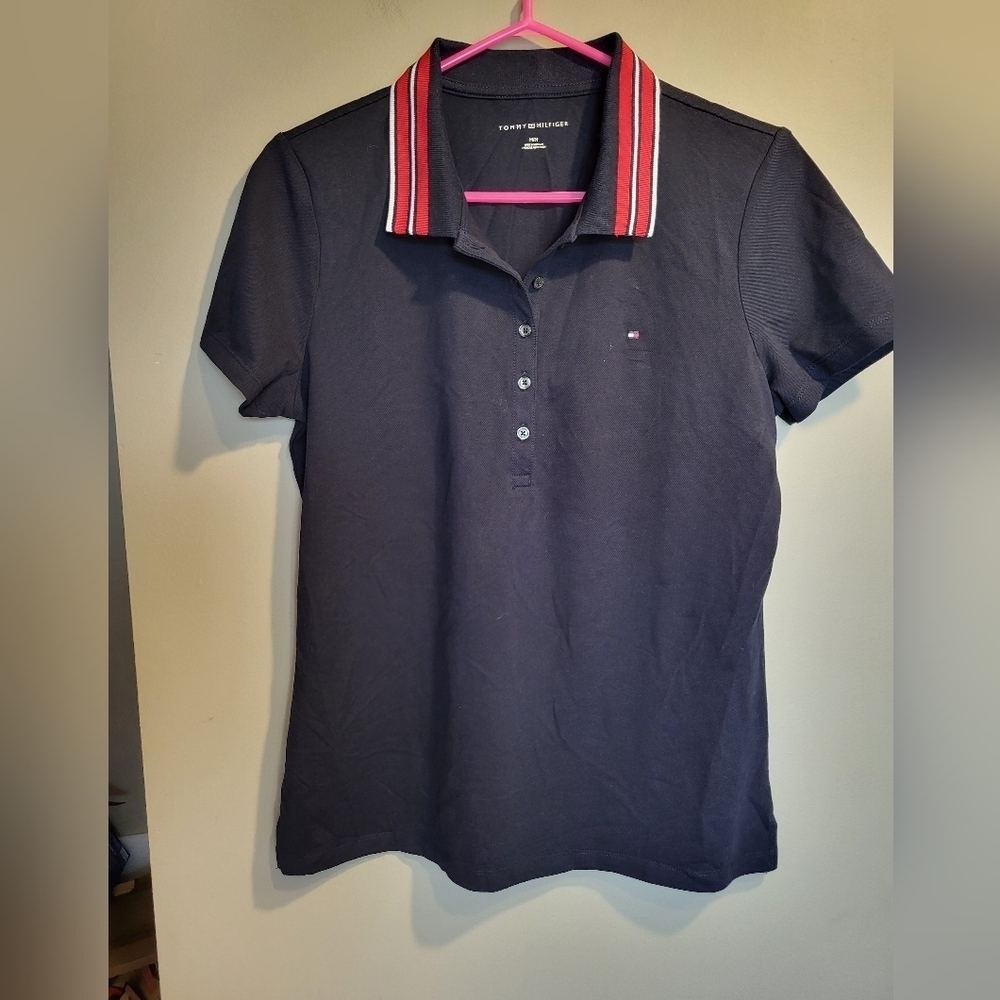 Tommy Hilfiger Dark Blue Polo Shirt, Size Medium
